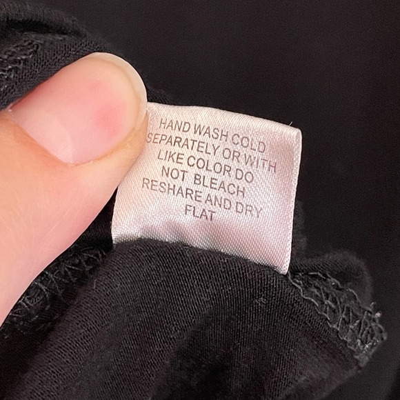 AREA Top Womens S Ruffled Flower Detail V Neck 3/4 Sleeve Stretch Blouse Black - Picture 7 of 8